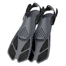 Pair of Snorkel Fins Diving Swim Fins Adjustable Open Heel Swimming Barefoot Flippers Black - S-4