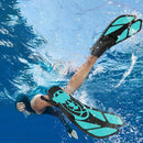 Pair of Snorkel Fins Diving Swim Fins Adjustable Open Heel Swimming Barefoot Flippers Cyan - L-2