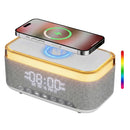 15W Fast Wireless Charging Alarm Clock with Bluetooth Speaker, White Noise Mochine & RGB Night Light, 6-in-1 Digital Bedside Alarm Clock Radio for Bedroom, Grey-1