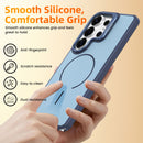 for Samsung Galaxy S26 Ultra Case with Lens Kickstand, Support Wireless Charging, Military-Grade Shockproof Protection Slim Magnetic Case, Soft TPU Acrylic PC Material, Blue-5