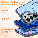 for Samsung Galaxy S26 Ultra Case with Lens Kickstand, Support Wireless Charging, Military-Grade Shockproof Protection Slim Magnetic Case, Soft TPU Acrylic PC Material, Blue-6