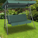 Milano Outdoor Swing Bench Seat Chair Canopy Furniture 3 Seater Garden Hammock - Dark Green-3
