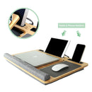CARLA HOME Bamboo Laptop Lap Desk with Cushion and Angle Adjustable for Office and Home-6
