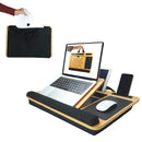 CARLA HOME Bamboo Laptop Lap Desk with Cushion, Angle Adjustable and Sleeve Case Bag for Office and Home-1