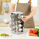CARLA HOME Rotating Spice Rack Organizer with 12 Glass Jars for Kitchen Countertop-8