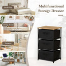 CARLA HOME 3 Drawer Fabric Storage Dresser - Steel Frame - Black - Storage Rack - Rustic-5
