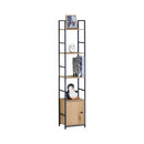 CARLA HOME 5 Tier Bookshelf with Cabinet - Brown - Storage Cabinet - Rustic - Steel-1