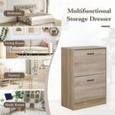 CARLA HOME 2 Flip Drawer Shoe Cabinet - Hidden Storage - Modern - Shoe Storage Cabinet - Oak-4