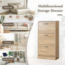 CARLA HOME 3 Flip Drawer Shoe Cabinet - Hidden Storage - Modern - Shoe Storage Cabinet - Oak-4