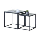 CARLA HOME Nesting Side Table Set of 2 - Black Steel Frame - Classic - Tables Living Room-1