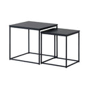 CARLA HOME Nesting Side Table Set of 2 - Black Steel Frame - Classic - Tables Living Room-7
