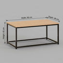 CARLA HOME Modern Rustic Coffee Table - Wood Top Metal Frame - Brown - Steel - Modern Coffee Table-3