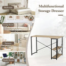 CARLA HOME Office Desk with 2 Shelves - Metal Frame - Natural - 120cm - Brown - Rustic-4