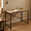 CARLA HOME Office Desk Computer Table - Metal Frame - Oak - 120cm - Brown - Rustic-2