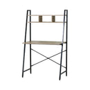 CARLA HOME Ladder Desk with Shelves - Steel Frame - Oak - 84cm - Brown - Study Desk-9