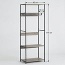 CARLA HOME Freestanding Clothes Rack with Shelves - Grey - 175 cm - Clothing Rack-3