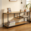 CARLA HOME Industrial Console Table - 3 Shelf Open Storage - Brown - Commodity Shelf-2
