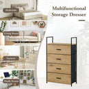 CARLA HOME 4 Drawer Tallboy Large Storage Cabinet - Brown - Rustic - Steel - Chest Drawers Tallboy-4