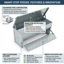 CARLA HOME Automatic Chicken Feeder Treadle - Galvanized Steel-3