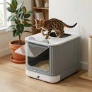 CARLA HOME Enclosed Cat Litter Box - Drawer Tray - Large - Scoop Drawer Design-2