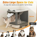 CARLA HOME Enclosed Cat Litter Box - Drawer Tray - Large - Scoop Drawer Design-4
