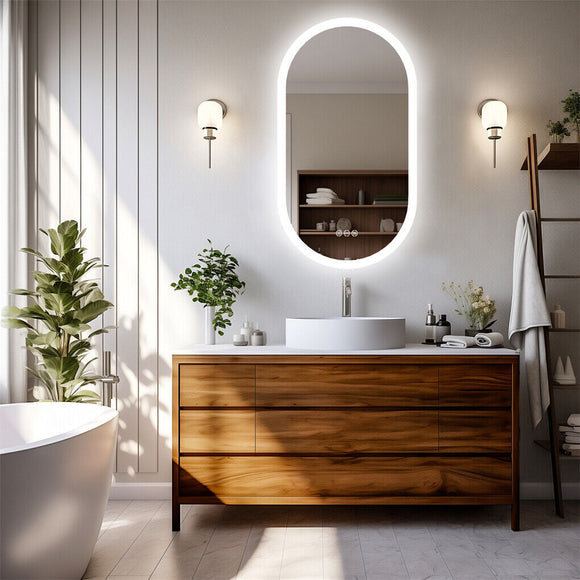 1000x500mm LED Bathroom Mirror Oval Anti-Fog Dimmable Wall Mount