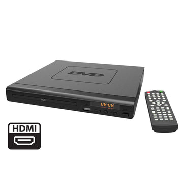 HDMI DVD Player (Black) w/ Remote Control, Compact Size, 8 Languages - 0