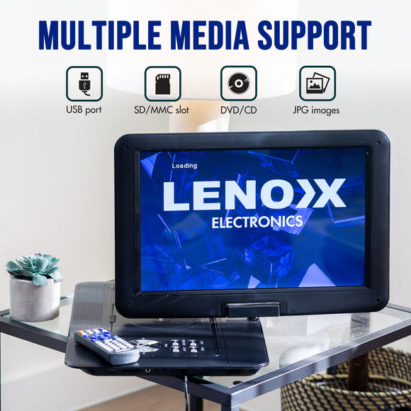 15.4" Swivel Portable DVD Player & Screen, Rechargeable Entertainment