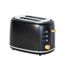 1.7L Kitchen Kettle and 2-Slice Bread Toaster Set in Black with Wood Accents-5