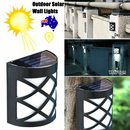 Outdoor Solar Wall Lights Door Garden Step Bright 6 LED Fence Light Path Lamp AU-1