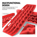 X-BULL Recovery tracks 10T Sand Mud Snow 2 pairs Offroad 4WD 4x4 2pc 91cm Gen 2.0 - red-3