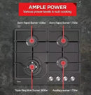Gas Glass Cooktop 60cm Black-2