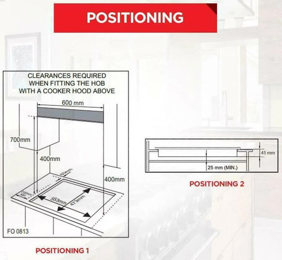 Gas Glass Cooktop 60cm Black