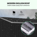 PlantCraft Galvanised Steel Garden Shed 2.38 x 1.31 x 1.82m, with 2 Sliding Doors, 2 Air Vents, Skillion Roof, Floor Frame-3