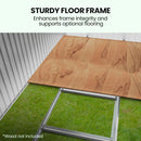 PlantCraft Galvanised Steel Garden Shed 2.38 x 1.31 x 1.82m, with 2 Sliding Doors, 2 Air Vents, Skillion Roof, Floor Frame-7