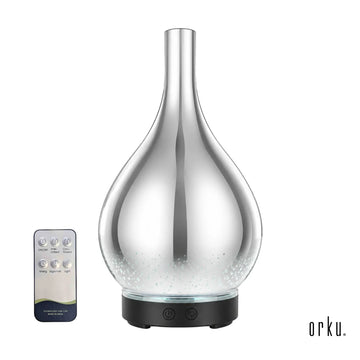 Orku Essential Oil Aroma Diffuser - Mirror 3D Fireworks Light USB Remote - 0