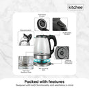 1.7L Electric Glass Kettle LED Blue Light 360 Automatic Cordless Water Boiling Jug-4