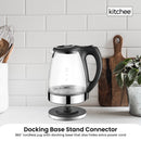 1.7L Electric Glass Kettle LED Blue Light 360 Automatic Cordless Water Boiling Jug-5