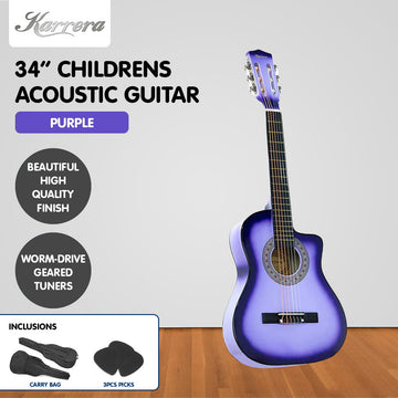 Karrera Childrens Acoustic Guitar Kids - Purple - 0