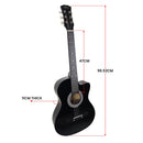 Karrera 38in Pro Cutaway Acoustic Guitar with Carry Bag - Black-5
