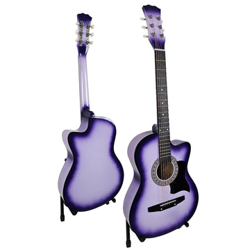 Karrera 38in Pro Cutaway Acoustic Guitar with guitar bag - Purple Burst - 0