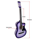 Karrera 38in Pro Cutaway Acoustic Guitar with guitar bag - Purple Burst-5