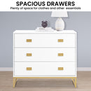 Sarantino Amara Chest of Drawers Tallboy Dresser in White/Gold-6