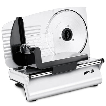Pronti Electric Deli and Food Slicer with Adjustable Thickness - White