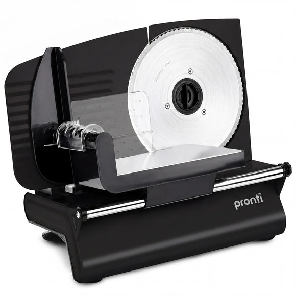 Pronti Electric Deli and Food Slicer with Adjustable Thickness - Black