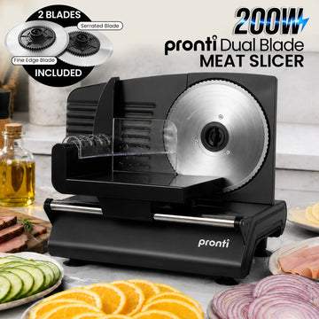Pronti Electric Deli and Food Slicer with Adjustable Thickness - Black - 0