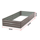 Wallaroo Garden Bed 210 x 90 x 30cm Galvanized Steel - Grey-4