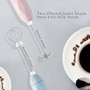 USB Charging Electric Egg Beater Milk Frother Handheld Drink Coffee Foamer Black with 2 Stainless Steel Whisks-2