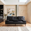 3 Seater Adjustable Sofa Bed With Cup Holder Black-6