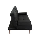3 Seater Adjustable Sofa Bed With Cup Holder Black-5